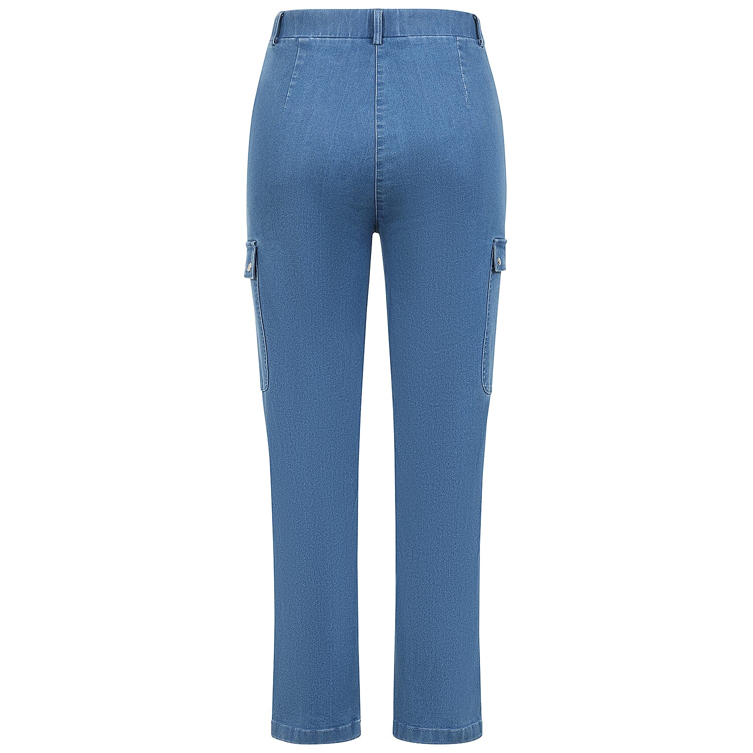 Emreco Comfort Stretch Denim Cargo Trousers (Size 16) - Light Blue