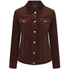 Emreco Corduroy Jean Style Stretch Jacket (Size 12) - Brown