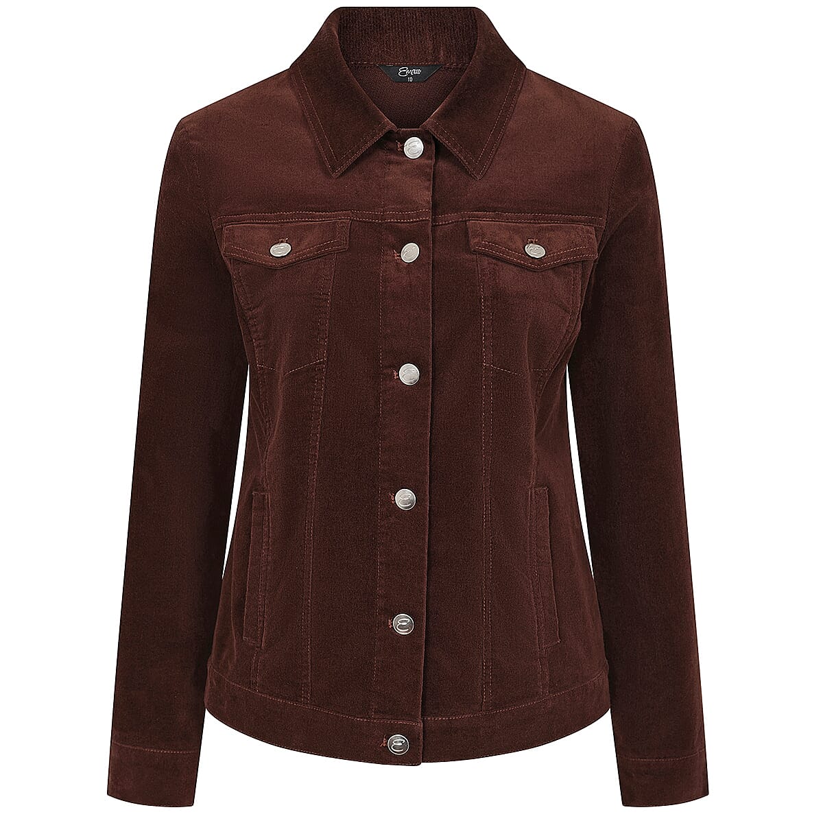 Emreco Corduroy Jean Style Stretch Jacket (Size 12) - Brown