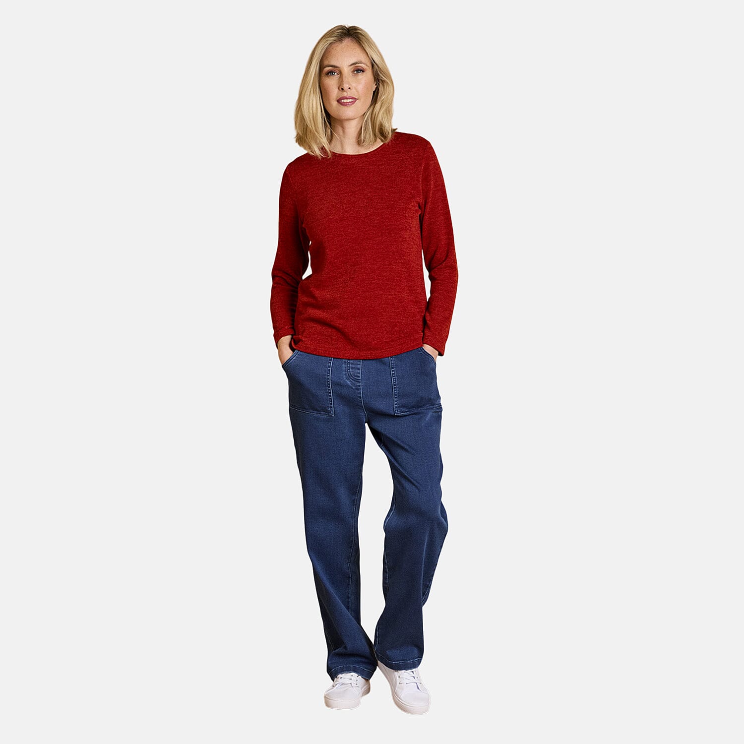 Emreco Stretch Denim Turn Up Trouser (Size 12) - Denim