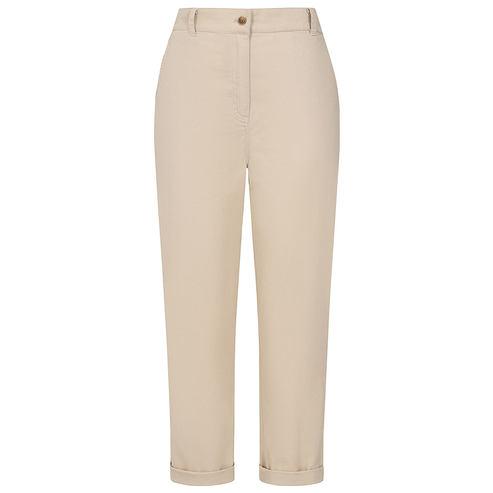 Emreco Cotton Elastic Back Turn Up Chino (Size 14) - Stone