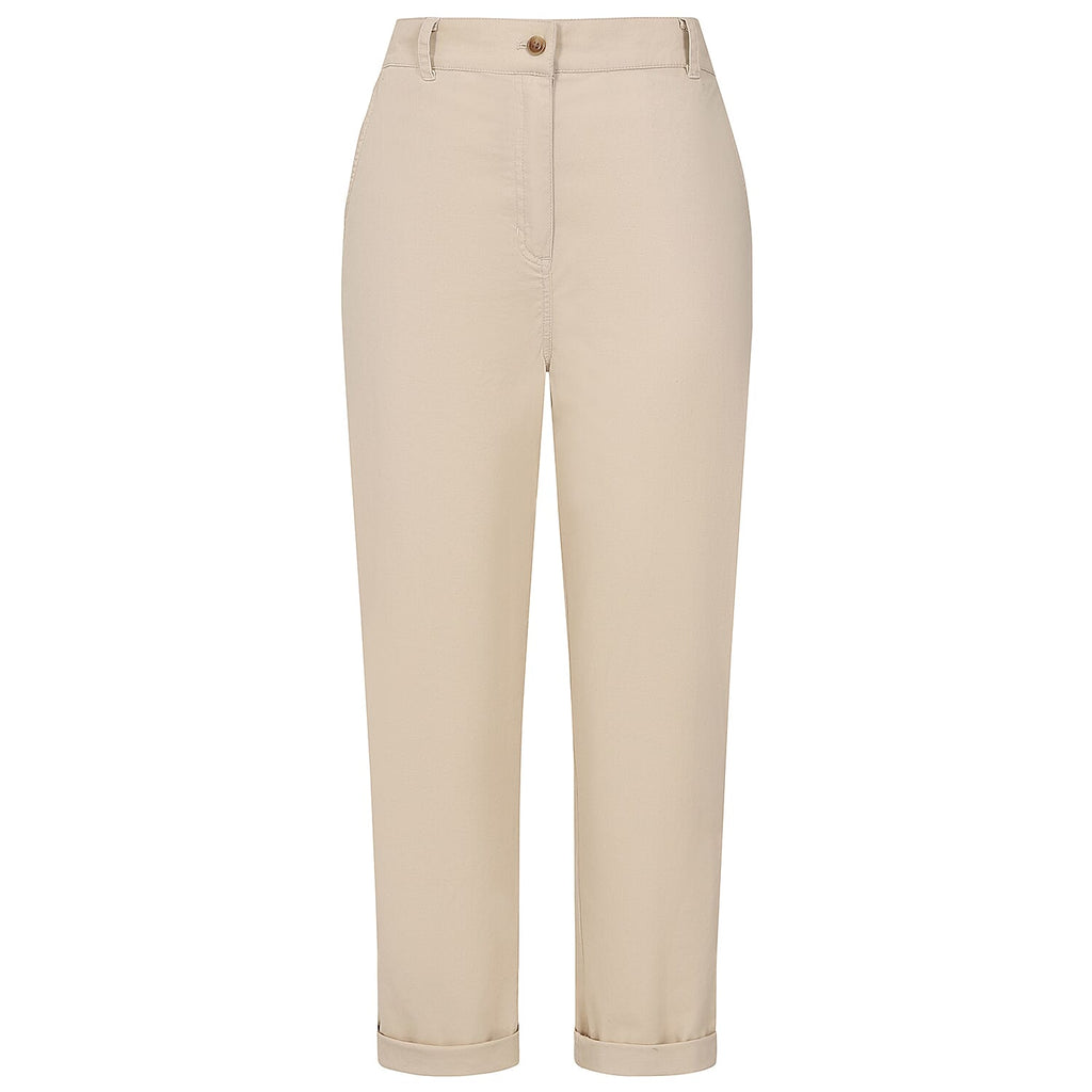 Emreco Cotton Elastic Back Turn Up Chino (Size 14) - Stone