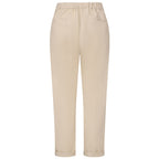 Emreco Cotton Elastic Back Turn Up Chino (Size 14) - Stone