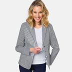 Emreco Fitted Stretch Stripe Blazer (Size 18) - Navy