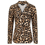 Emreco Long Sleeve Animal Print Blouse - Leopard