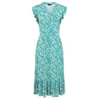 Emreco Sleeveless Tie Waist Animal Tile Print Midi Dress (Size - 12)