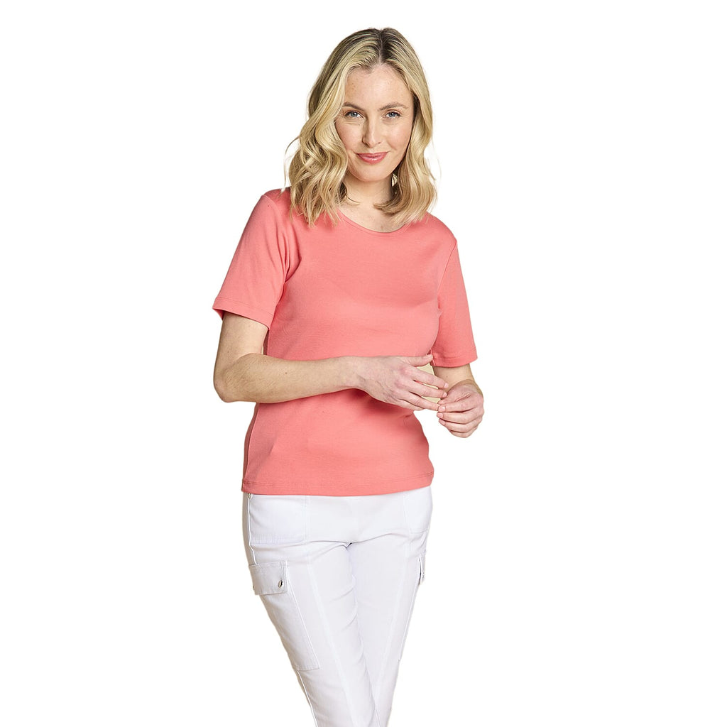 Emreco Short Sleeve Crew Neck T-Shirt (Size - 14) - Coral