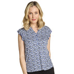 Emreco Blur Animal Print V-Neck Sleeveless Frill Top (Size 20)