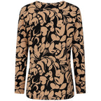 Emreco Artistic Print Round Neck Top (Size 12) - Black