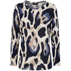 Emreco Artistic Print Round Neck Top (Size 20) - Blue