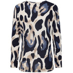 Emreco Artistic Print Round Neck Top (Size 20) - Blue