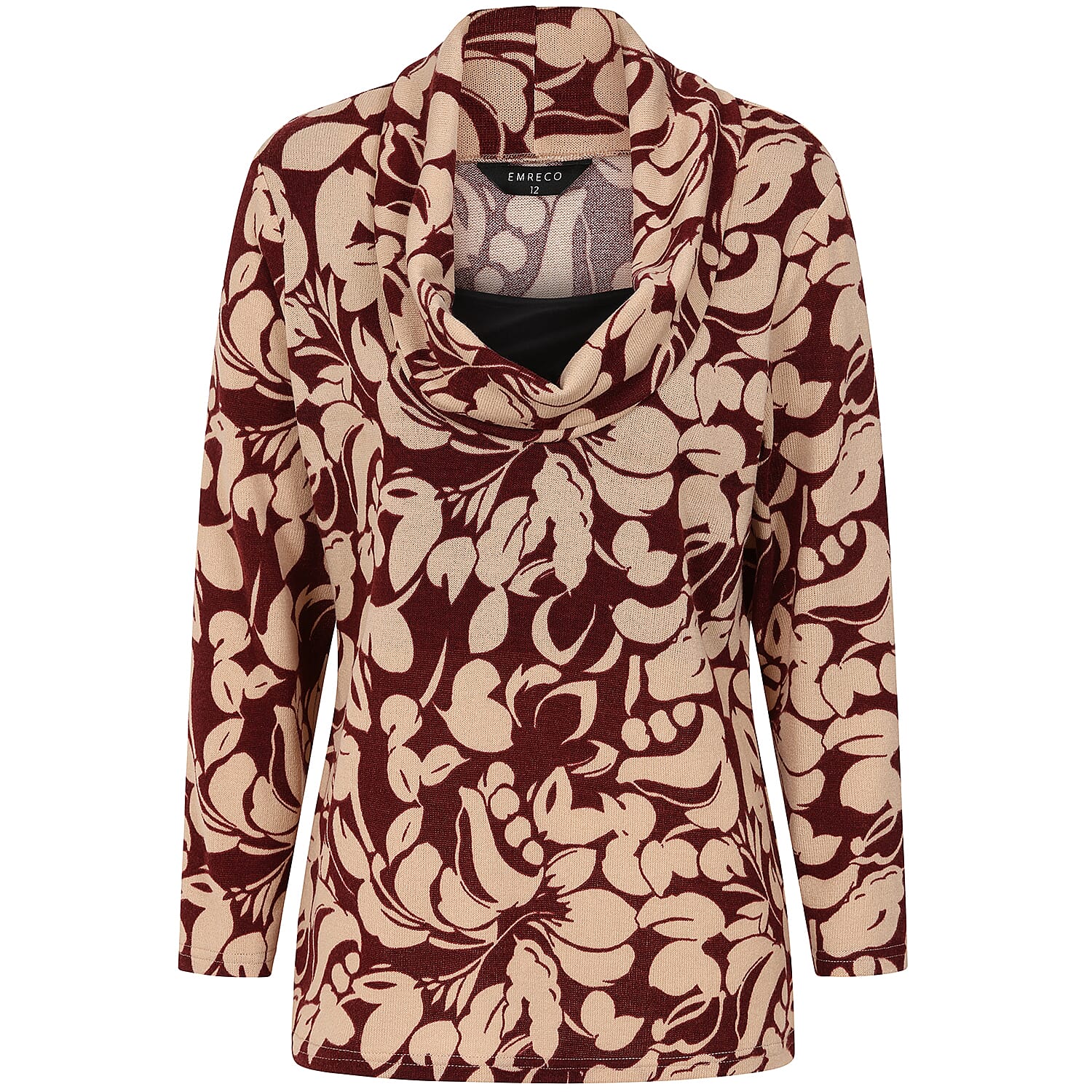 Emreco Cowl Neck Top (Size 20) - Wine