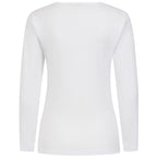Emreco Womens Fitted Long Sleeve Crew Neck Basic Top (Size 12) - White