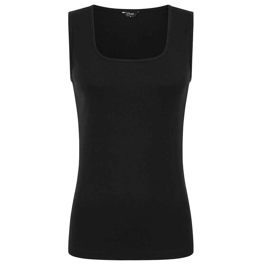 Emreco Square Neck Sleeveless Vest (Size 16) - Black