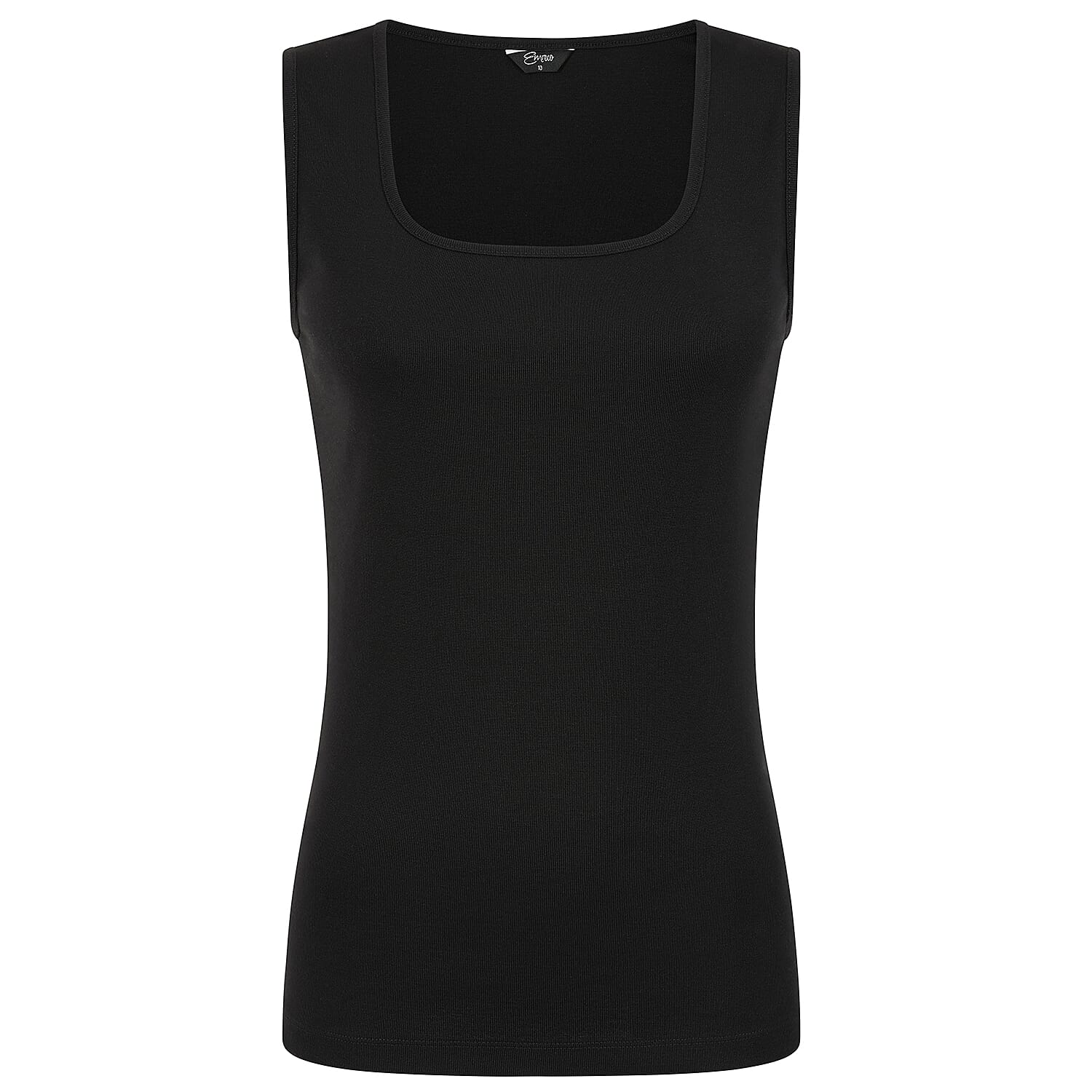 Emreco Square Neck Sleeveless Vest (Size 16) - Black