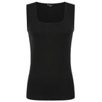 Emreco Square Neck Sleeveless Vest (Size 18) - Black