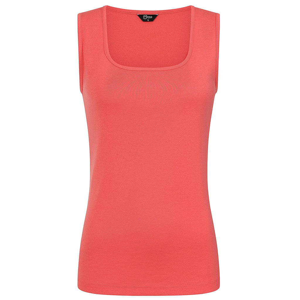 Emreco Square Neck Sleeveless Knitted Vest (Size 14) - Coral