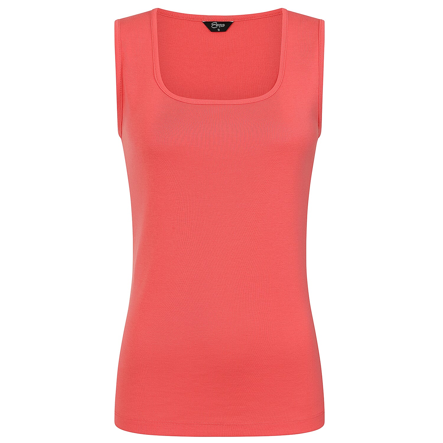 Emreco Square Neck Sleeveless Knitted Vest (Size 14) - Coral