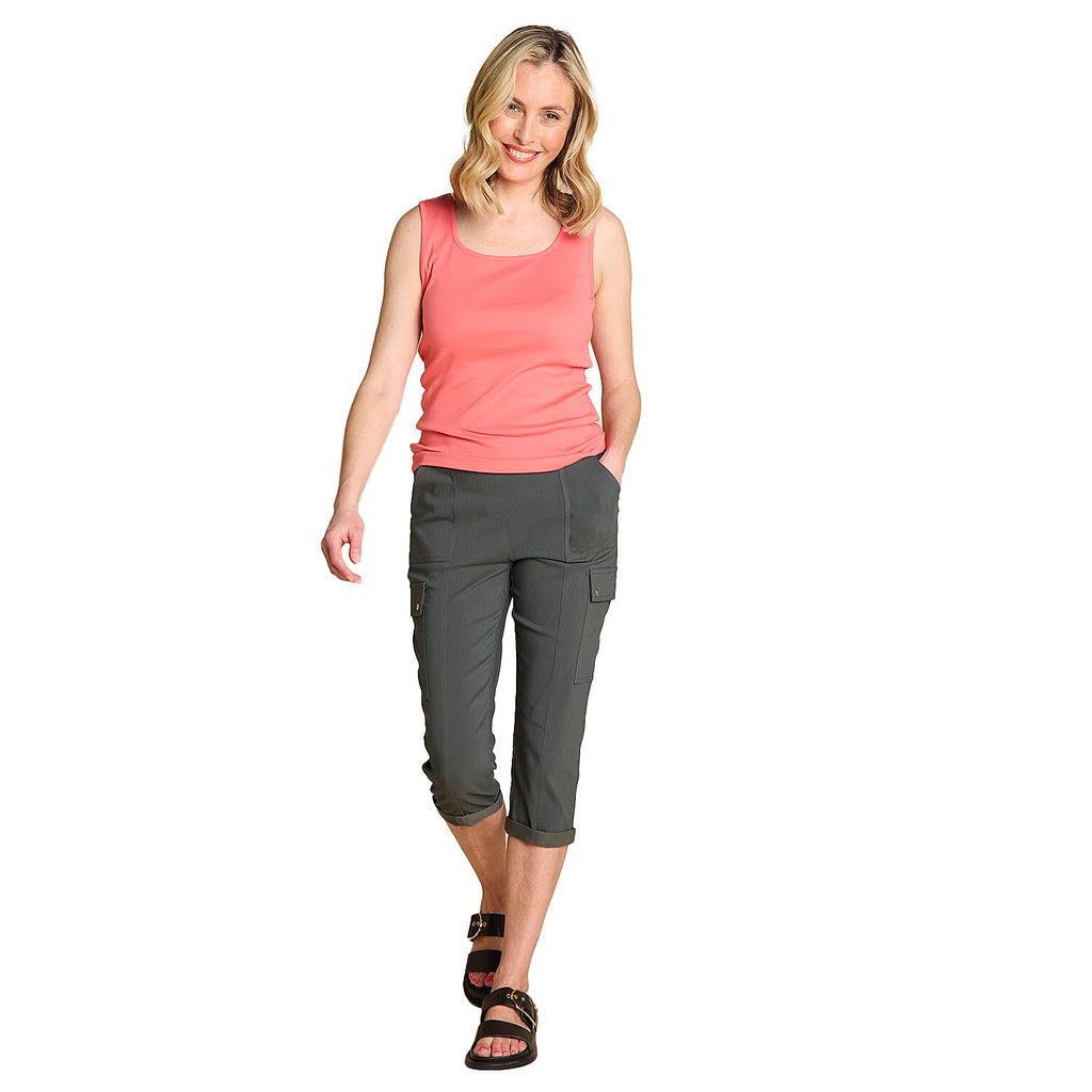 Emreco Square Neck Sleeveless Knitted Vest (Size 14) - Coral