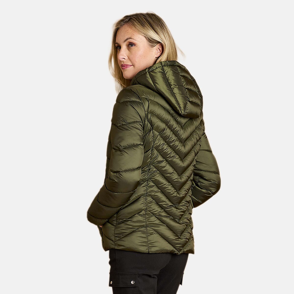 Emreco Long Sleeve Quilted Jacket (Size 14) - Olive