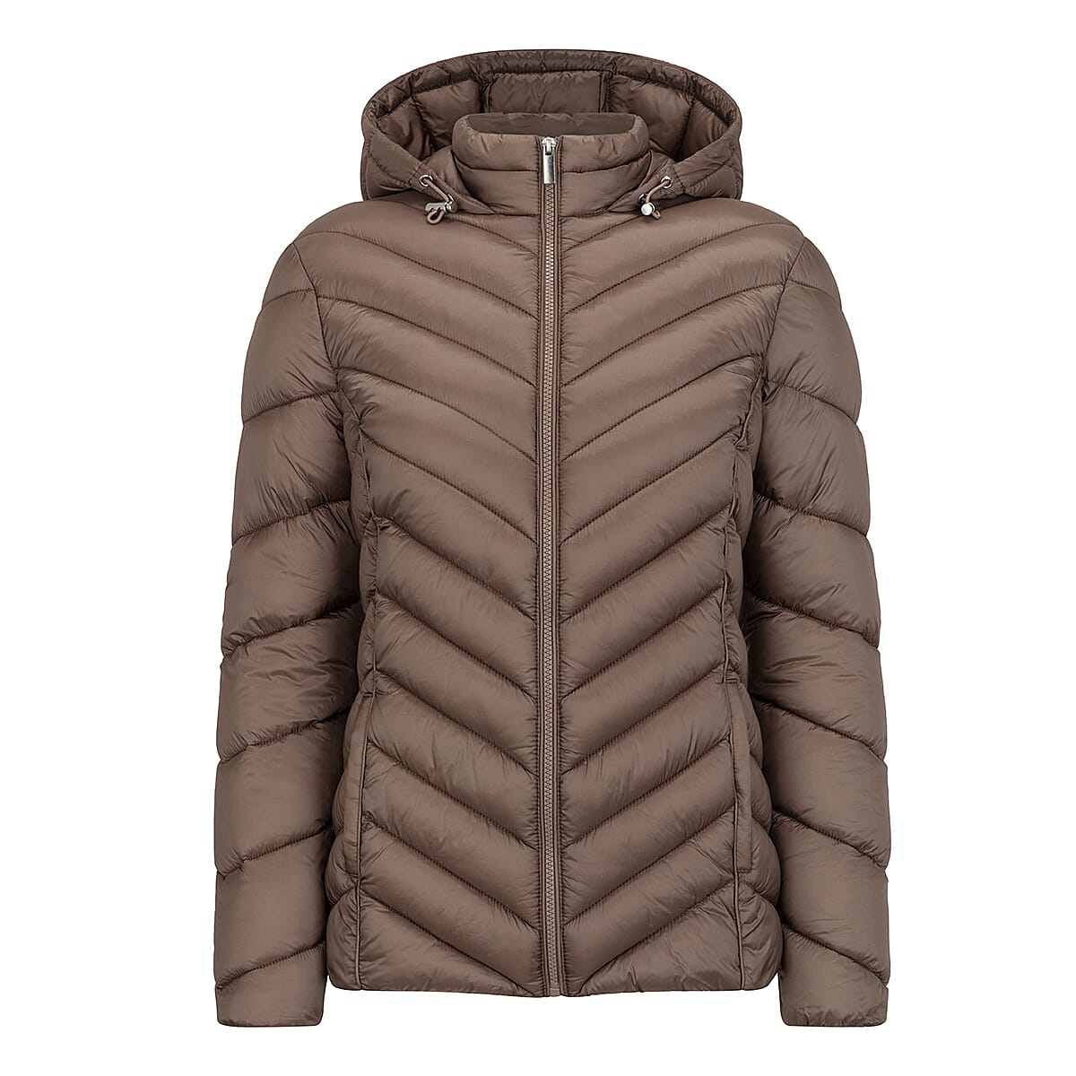 Emreco Long Sleeve Quilted Jacket (Size 18) - Taupe