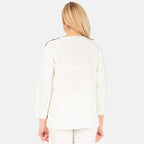 Emreco Long Sleeve Stripe Knit Jumper (Size L) - Ivory