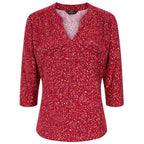 Emreco Mandarin Collar Blouse (Size 12) - Red