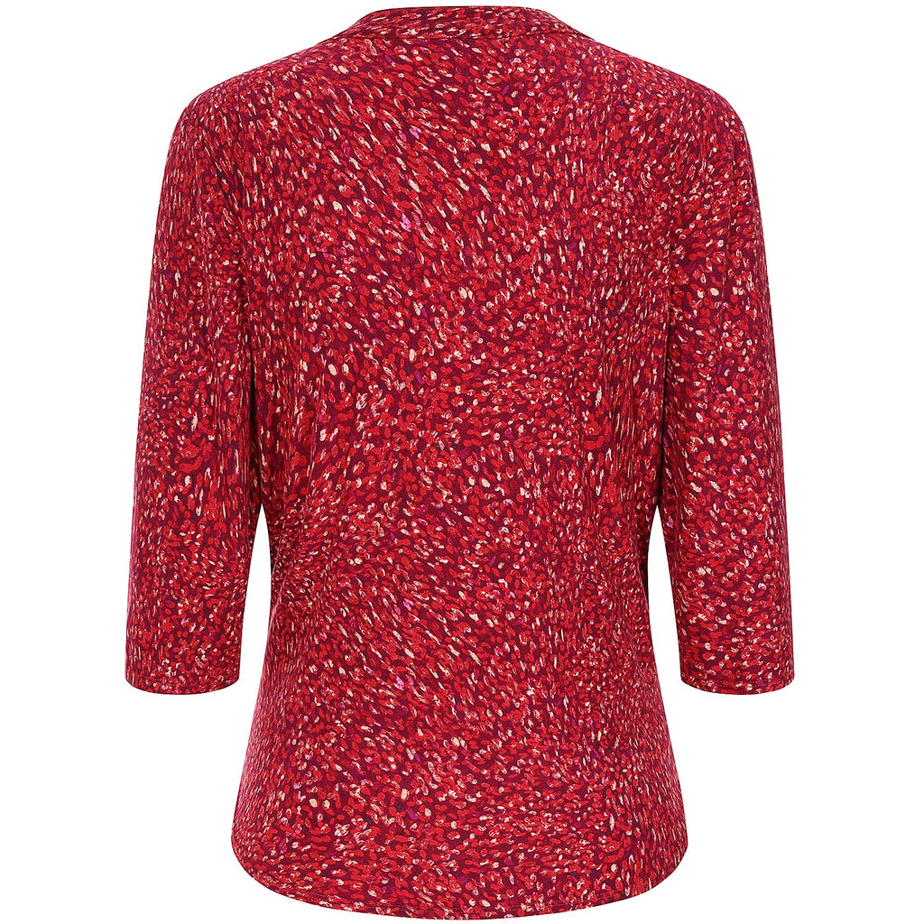 Emreco Mandarin Collar Blouse (Size 12) - Red