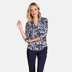 Emreco Mandarin Collar Blouse (Size 14) - Grey