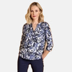 Emreco Mandarin Collar Blouse (Size 14) - Grey