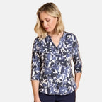 Emreco Mandarin Collar Blouse (Size 14) - Grey