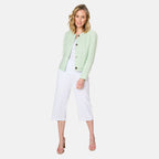 Emreco Round Neck Boucle Cropped Jacket (Size - 12) - Green