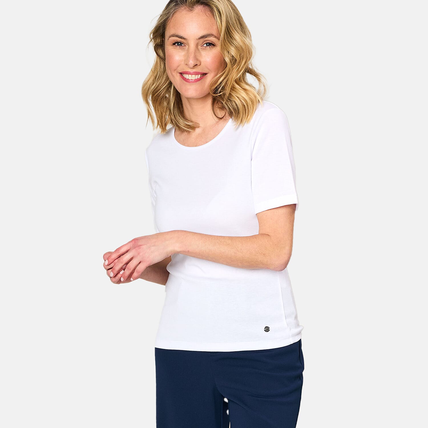 EMRECO Short Sleeve Crew Neck T-Shirt (Size 14) - White