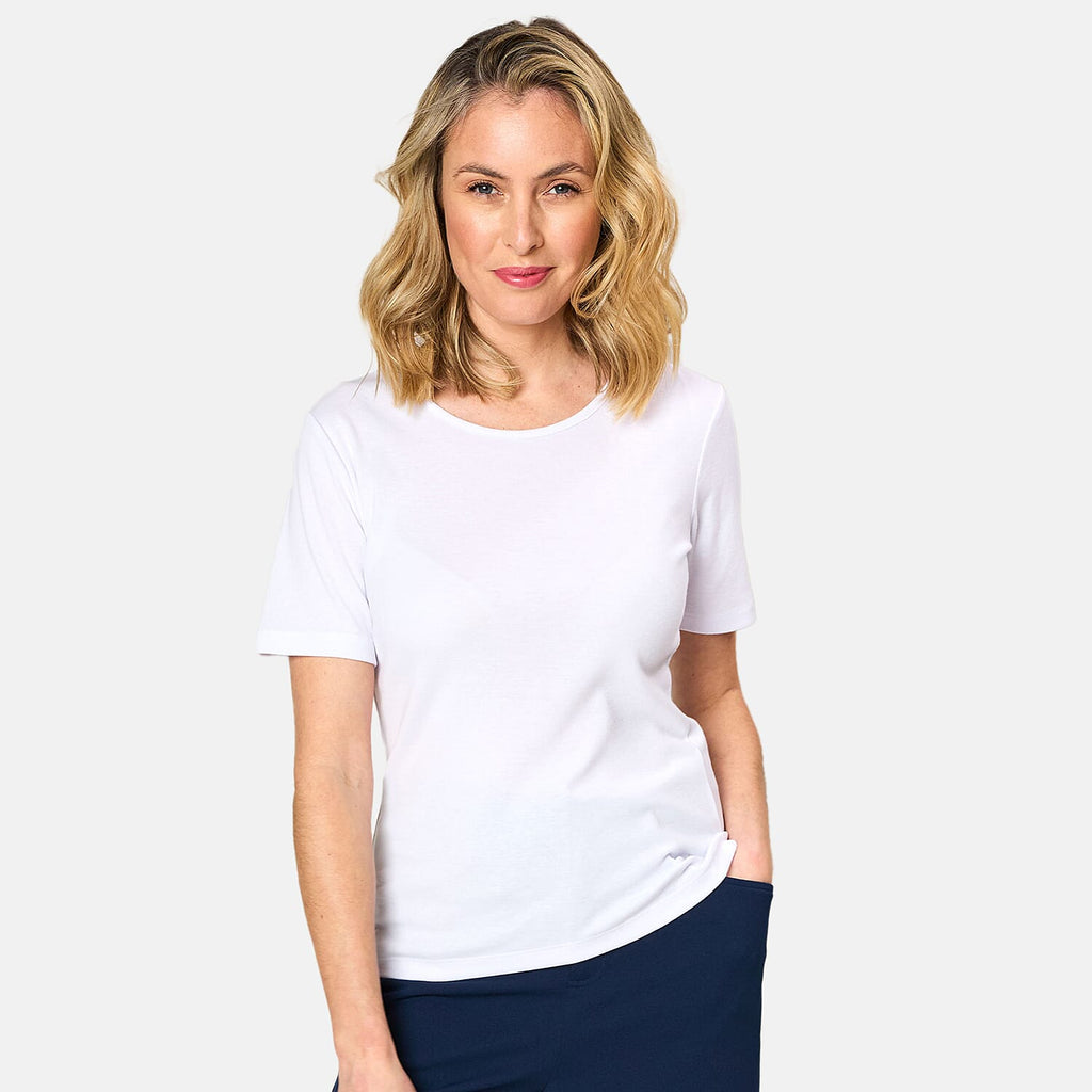 EMRECO Short Sleeve Crew Neck T-Shirt (Size 16) - White