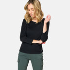 Emreco 3-4 Sleeve Crew Neck Top (Size 12) - Black
