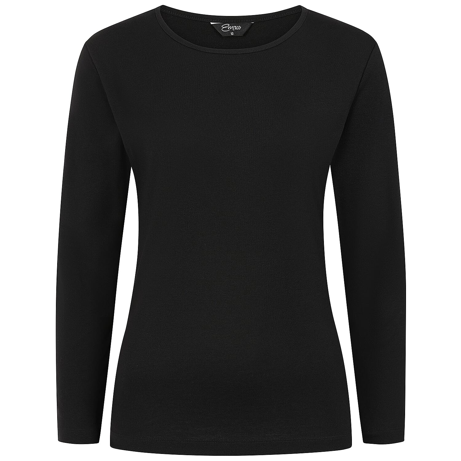 Emreco Quarter Sleeve Basic T-Shirt (Size 10) - Black