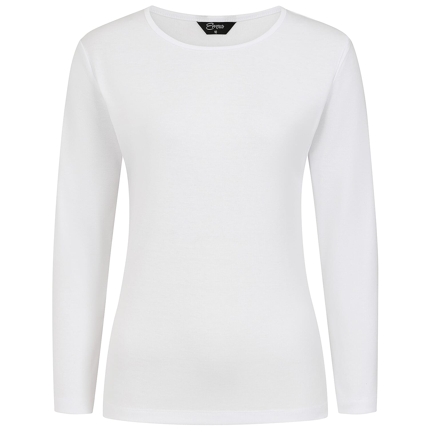 Emreco Quarter Sleeve Basic T-Shirt (Size 10) - White