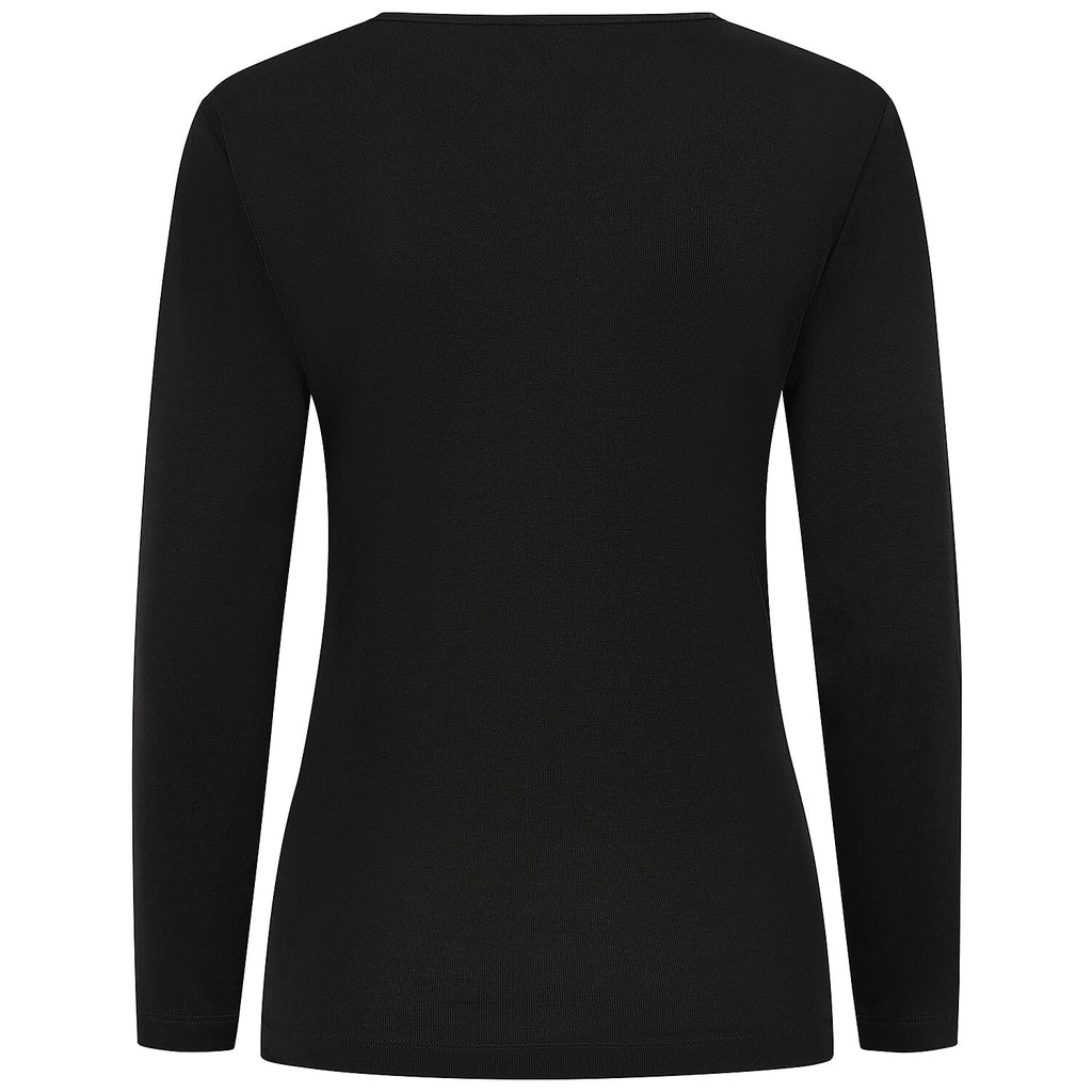 Emreco Relaxed Fit 3-4 Sleeve Crew Neck Classic Top (Size 12) - Black