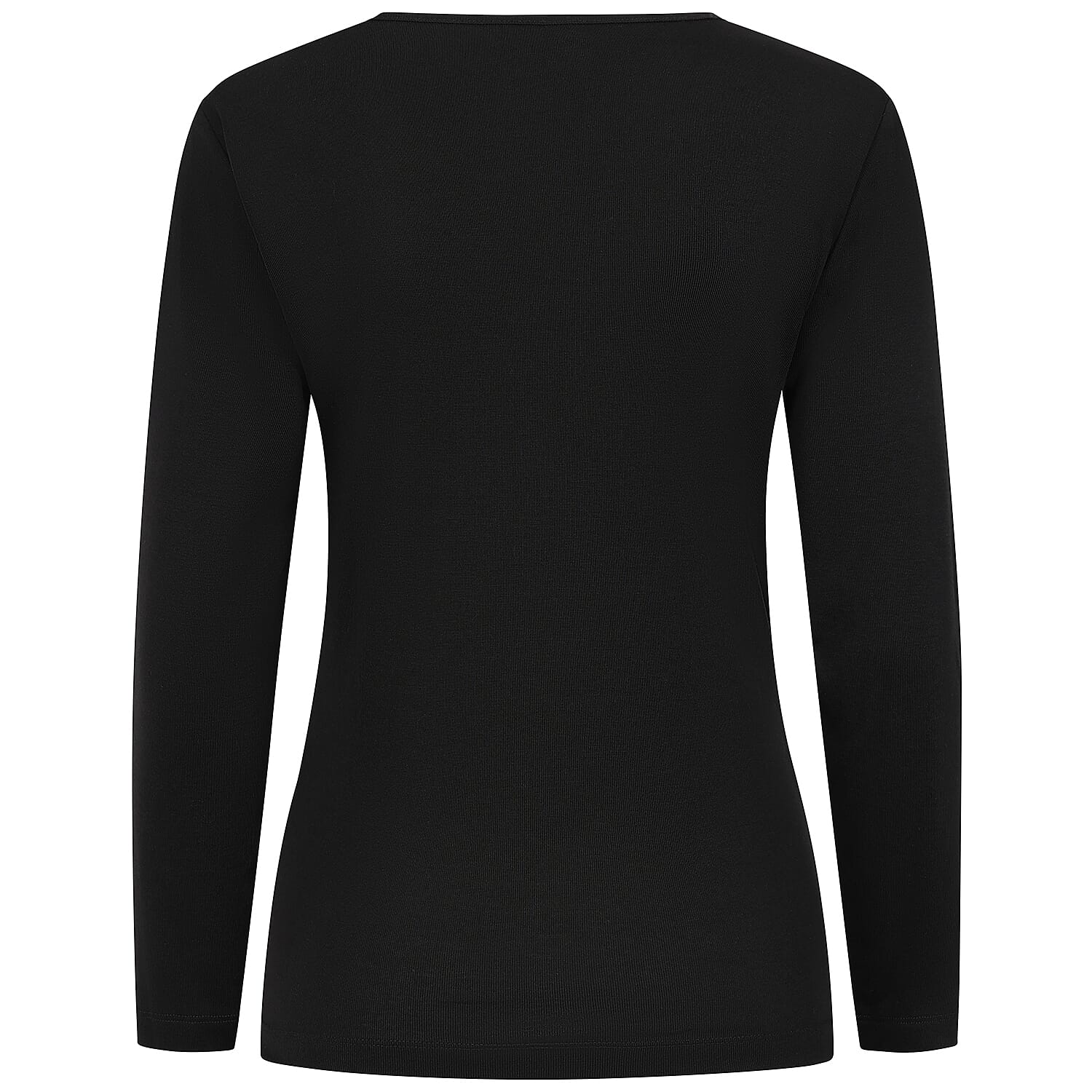 Emreco Relaxed Fit 3-4 Sleeve Crew Neck Classic Top (Size 14) - Black