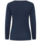 Emreco Relaxed Fit 3-4 Sleeve Crew Neck Classic Top (Size 14) - Navy