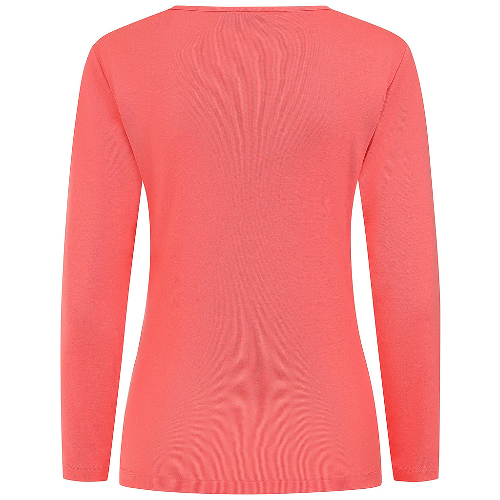 Emreco Relaxed Fit 3-4 Sleeve Crew Neck Classic Top (Size 16) - Coral