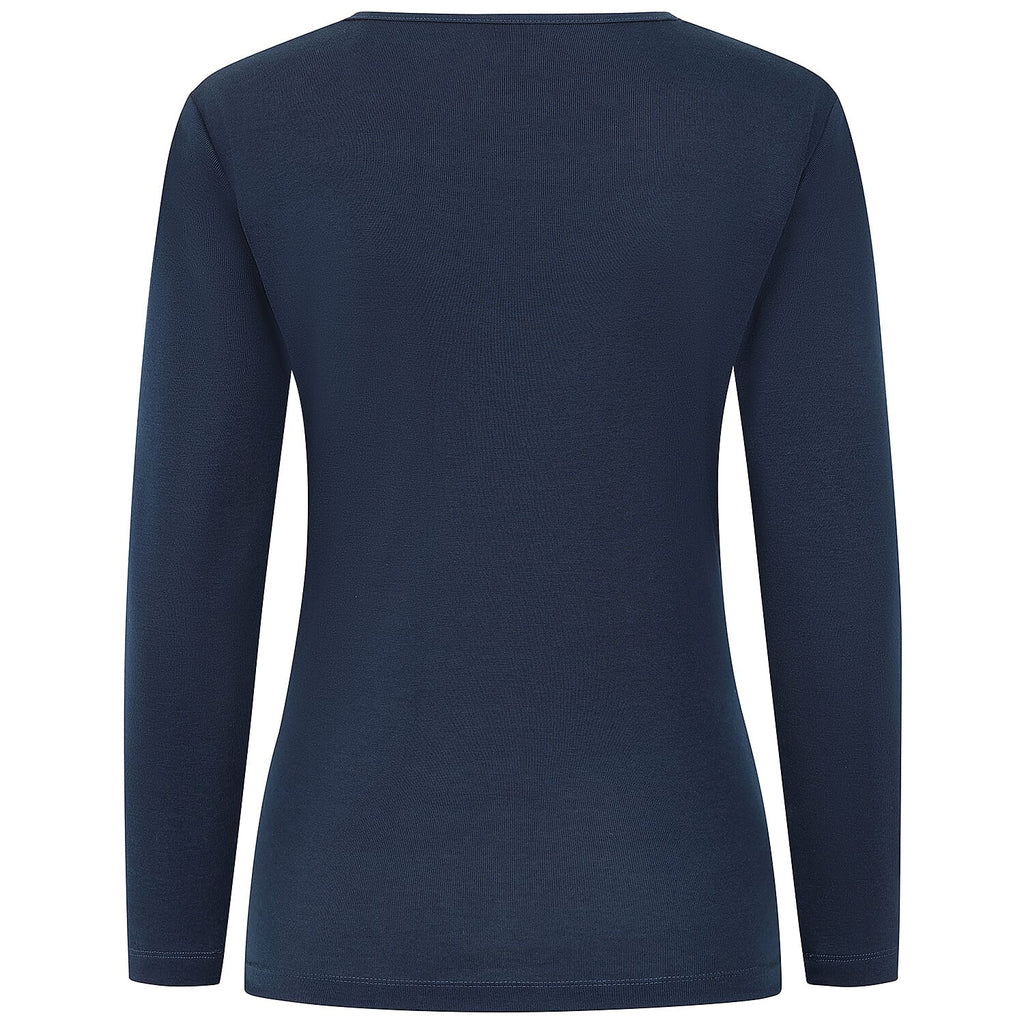 Emreco Relaxed Fit 3-4 Sleeve Crew Neck Classic Top (Size 16) - Navy