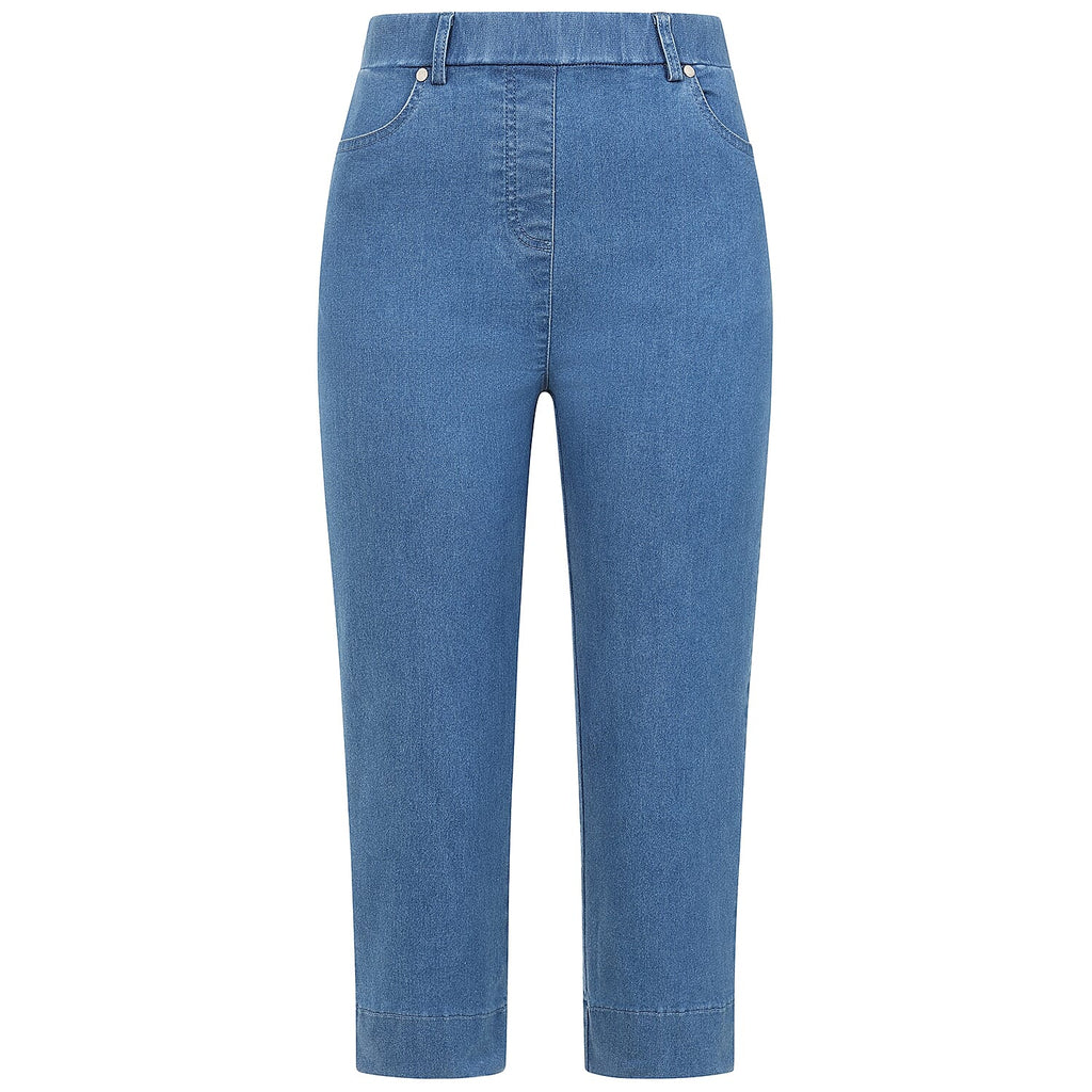 Emreco Casual Slim Fit Stretch Denim Crop Pants (Size 16) - Light Blue