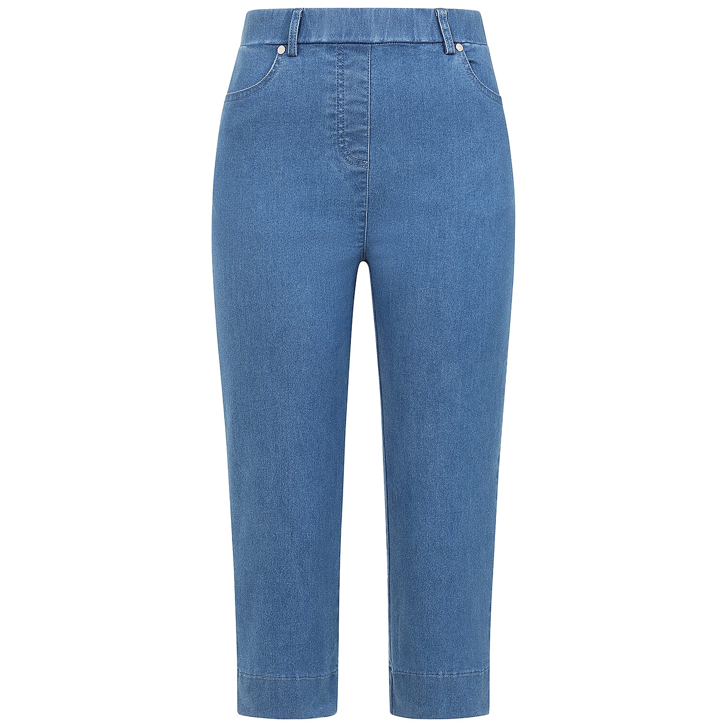 Emreco Casual Slim Fit Stretch Denim Crop Pants (Size 16) - Light Blue