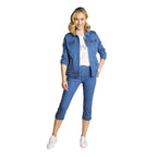 Emreco Casual Slim Fit Stretch Denim Crop Pants (Size 16) - Light Blue
