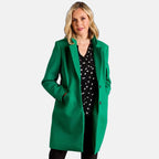 Emreco Single Breasted Revere Collar Coat (Size 10) - Green