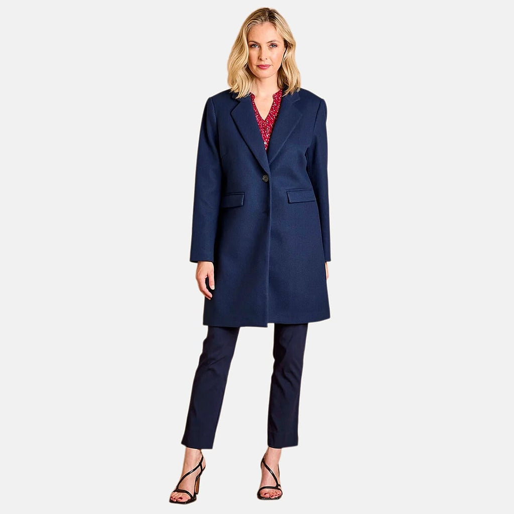 Emreco Single Breasted Revere Collar Coat (Size 10) - Midnight