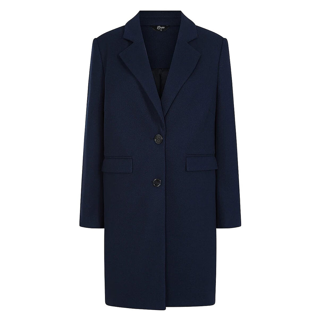 Emreco Single Breasted Revere Collar Coat (Size 12) - Midnight