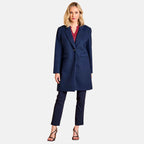 Emreco Single Breasted Revere Collar Coat (Size 14) - Midnight