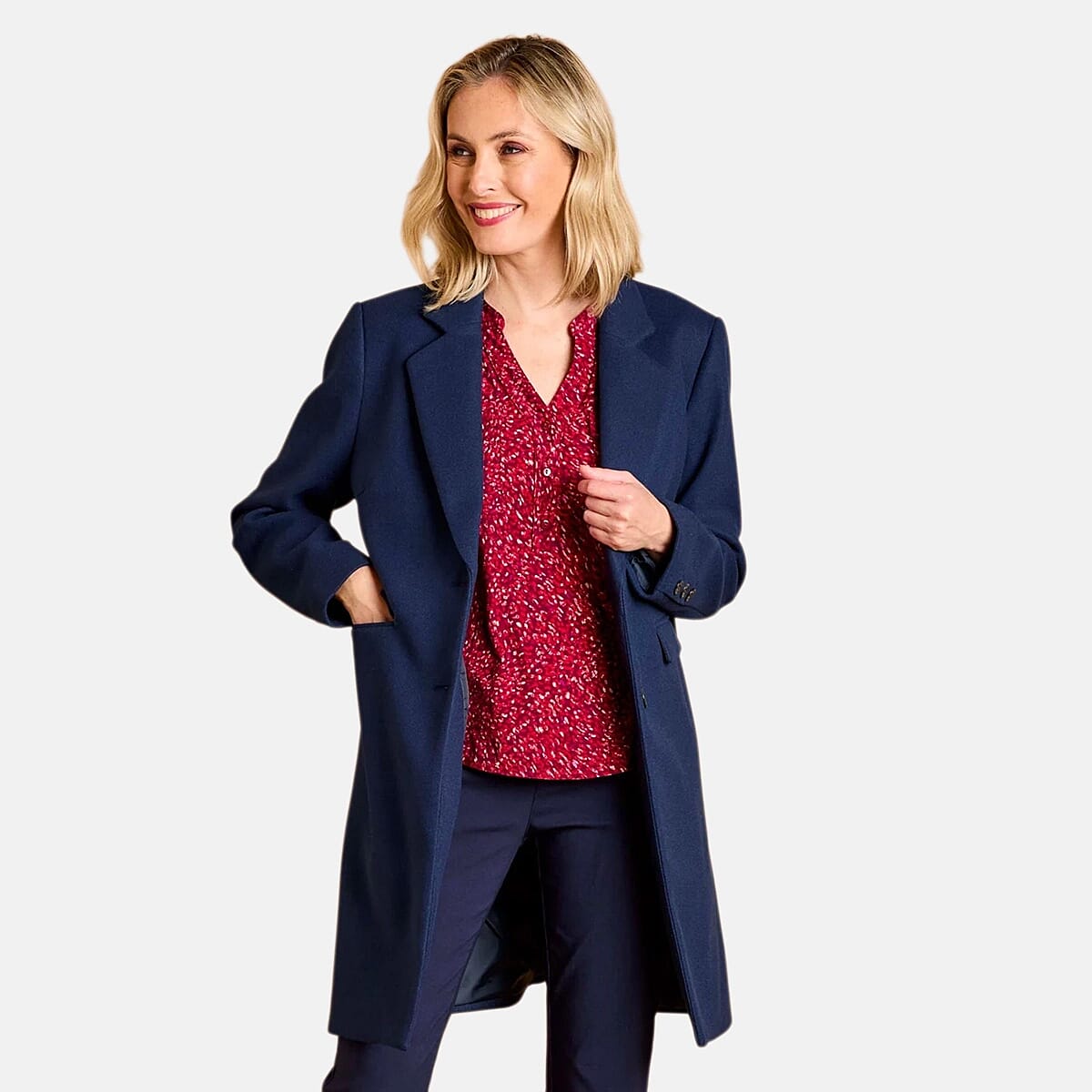 Emreco Single Breasted Revere Collar Coat (Size 16) - Midnight